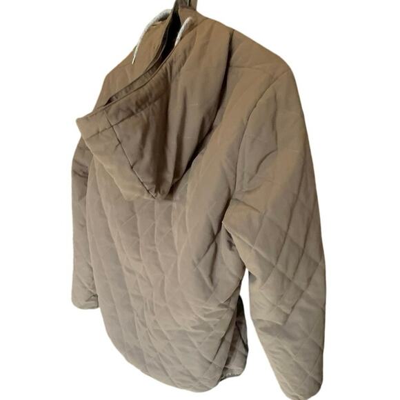 Eddie Bauer Quilted Brown Hooded Jacket Men’s XL Full Zip Warm Casual Outdoor - Picture 14 of 15